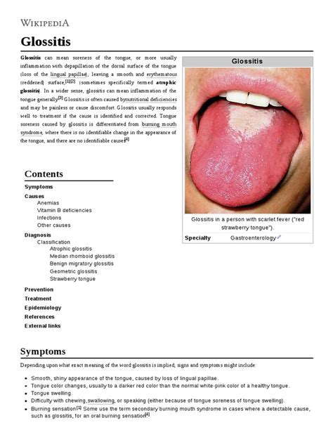 Glossitis | PDF | Clinical Medicine | Cutaneous Conditions