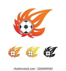 Soccer Ball Vector Illustration Simple Flame Stock Vector (Royalty Free ...