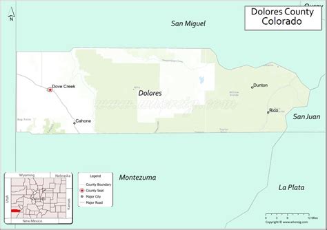 Map of Dolores County, Colorado - Thong Thai Real