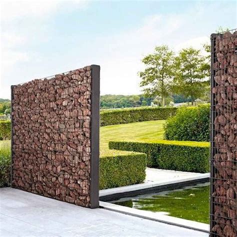 01 Gorgeous Gabion Fence Design for Garden Ideas | Gabion wall, Gabion ...