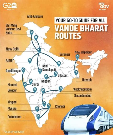 Vande Bharat Express Route Map Vande Bharat Train Routes Vande Bharat ...