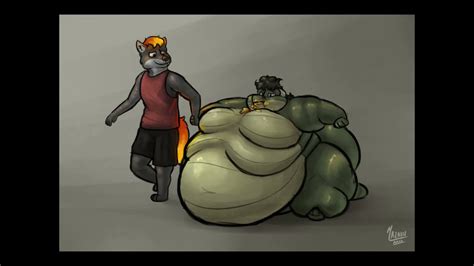 Fat furs [15] / Mazaku / Extra helping /Weight gain comics - YouTube