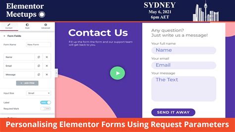 Personalising Elementor Forms Using Request Parameters - Elementor Sydney - YouTube