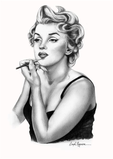 Marilyn Monroe Black And White Drawing at GetDrawings | Free download