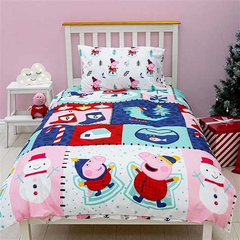 Peppa Pig Snowman Single Rotary Duvet Cover With Matching Pillowcase S – IBuyGreat