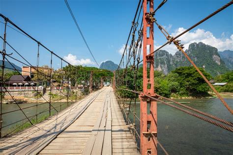 Bridge in Vang Vieng, Laos Southeast Asia Stock Image - Image of rural, river: 169380239