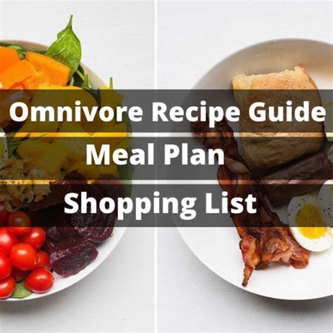 3 Week Omnivore Recipe Guide, Meal Plan and Shopping List - Etsy