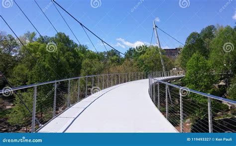 Liberty Bridge, Falls Park, Greenville SC Stock Image - Image of ...