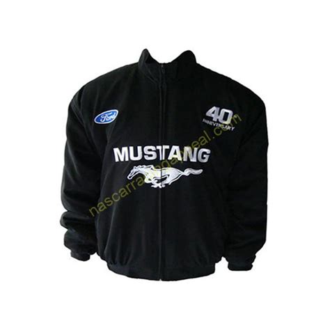 Ford Mustang, Racing Jacket, Black, NASCAR Jacket, - Nascar Racing Appeal