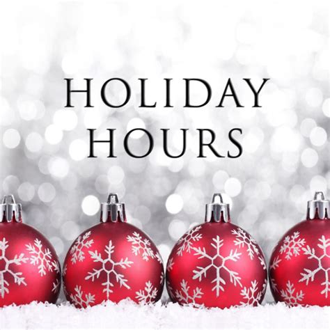 2022-2023 HHMP Holiday Hours of trade for the holidays