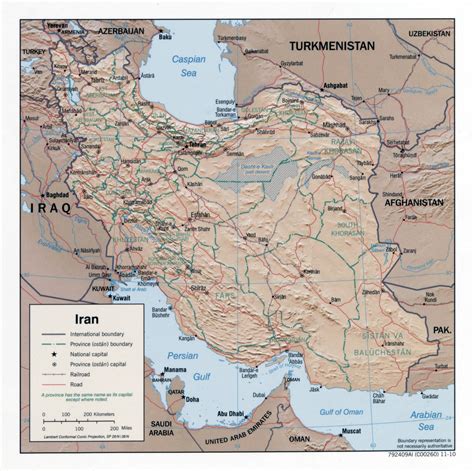 Large detailed political and administrative map of Iran with relief ...