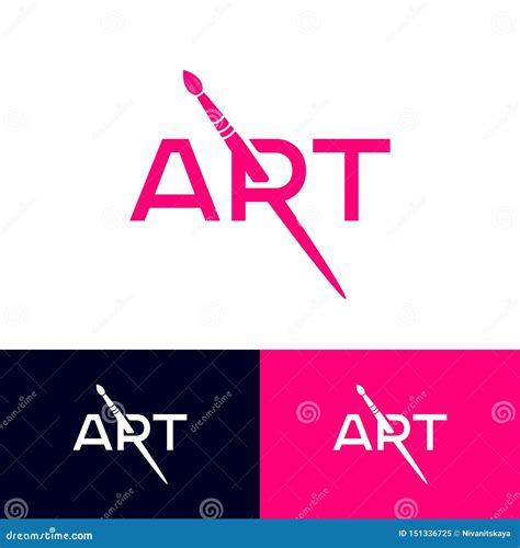 Art Logo. R Monogram with Art Brush. Artistic School or Gallery Emblem ...