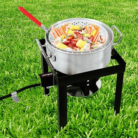 Creole Feast 1-Burner Propane Manual Stainless Steel Boiler at Lowes.com