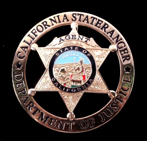 California State Ranger Dept. of Justice Badge