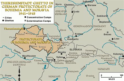 Bohemia and Moravia 1942, Theresienstadt indicated | Holocaust Encyclopedia