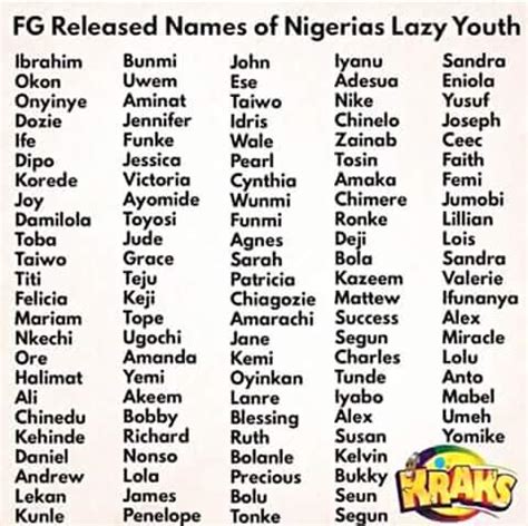 FG Releases List Name Of Nigerian Lazy Youth (picture) - Jokes Etc ...