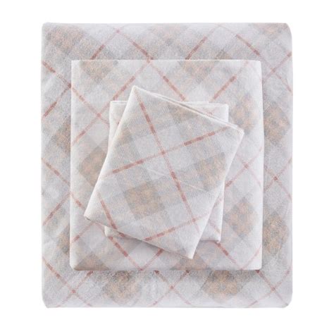 Flannel Sheet Set (queen) 4pc Pink Plaid 100 Thread Count : Target