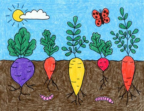 Easy How to Draw Vegetables Tutorial and Vegetable Coloring Page