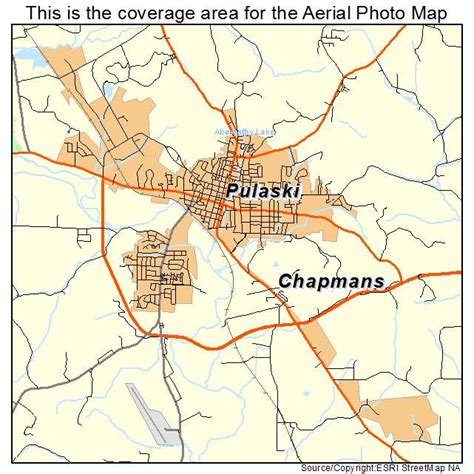 Aerial Photography Map of Pulaski, TN Tennessee