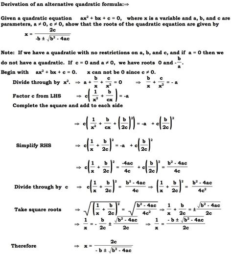 Teaching the Derivation of the Quadratic Formula | Quadratics, Quadratic formula, Solving ...