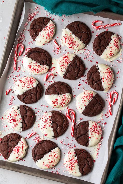 White Chocolate Dipped Peppermint Chocolate Cookies - Cooking Classy