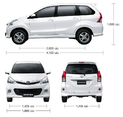 Dimensions toyota avanza