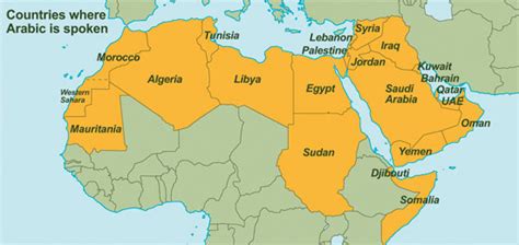 Where Is Arabic Spoken Map