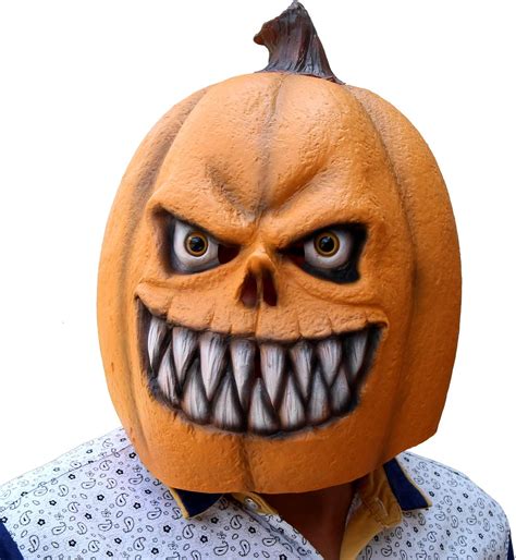 PartyCostume Pumpkin Mask Latex Full Head Realistic Masks For Halloween Decoration Carnival ...