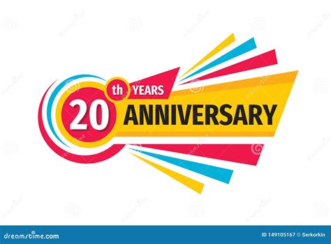 20th Birthday Banner Logo Design. Twenty Years Anniversary Badge Emblem. Abstract Geometric ...