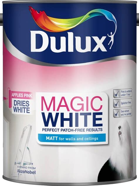 Dulux Magic White Matt Paint for Walls Emulsion, 5 L - Pure Brilliant White: Amazon.co.uk: DIY ...