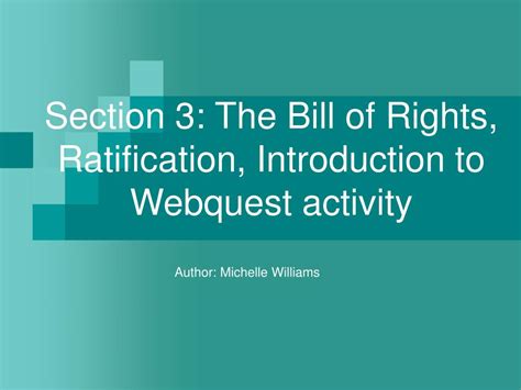 PPT - Section 3: The Bill of Rights, Ratification, Introduction to ...