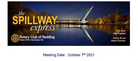 Spillway Express October 7, 2021 – Redding Rotary