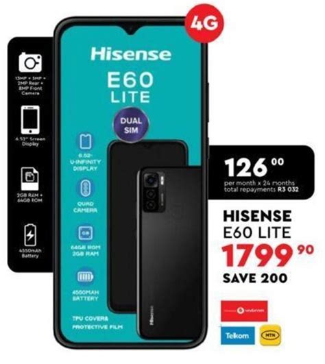 Hisense E60 Lite offer at Edgars