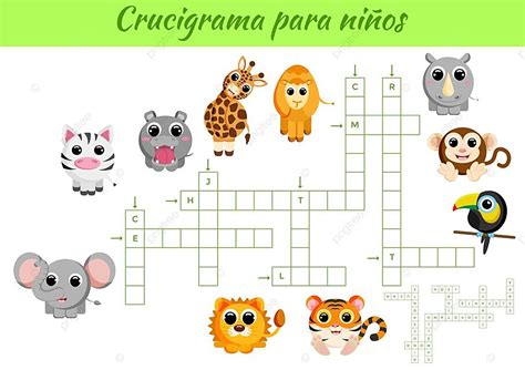 Juego De Crucigramas Para Niños Divertido Crucigrama Con Rompecabezas De Palabras Interactivos ...