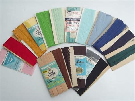 vintage rayon ribbon seam binding, seam tape sewing trim lot