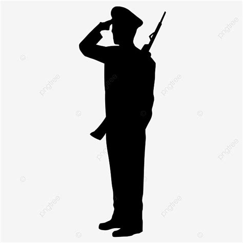 Saluting Soldier Silhouette PNG Images, Saluting Soldier Standing Guard Silhouette, Salute ...