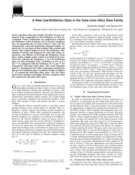 (PDF) A new low-brittleness glass in the soda-lime-silica glass family