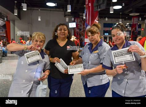 LAS VEGAS, NV - SEPTEMBER 26: Culinary Union members cast their vote on ...