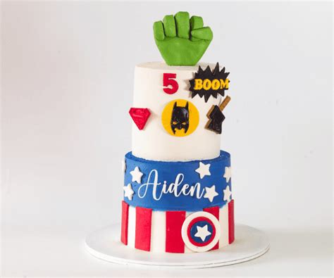 Superhero theme cake