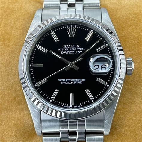 Rolex - Datejust 36mm, Black Dial - 16234 - Unisex - 1990 - Catawiki