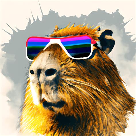 Capybara Wearing Sunglasses Head Shot · Creative Fabrica