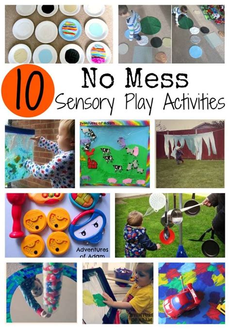 10 No Mess Sensory Activities | Infant activities, Sensory activities, Babysitting activities