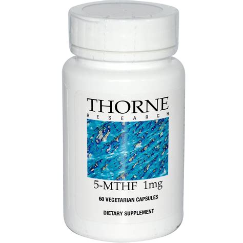 Thorne Research, 5-MTHF, 1 mg, 60 Capsules | Veggie caps, Dietary supplements, Natural vitamins