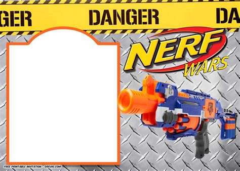 Nerf Gun Party Invitation Templates | | Download Hundreds FREE PRINTABLE Birthday Invitation ...