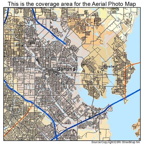 Aerial Photography Map of Garland, TX Texas