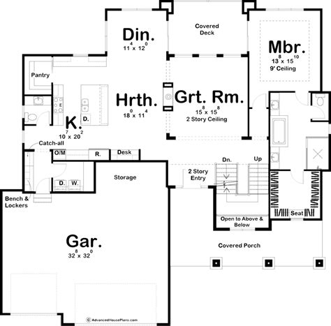 1.5 Story Craftsman Plan | Texas Hillside