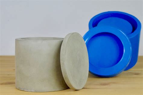 Silicone mold for concrete pot with lid, Big concrete flower pot mould, Silicone concrete mold ...