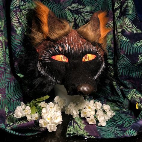 melanistic / cross fox therian mask | Animal masks, Cat mask, Cool masks