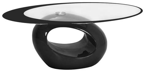 Amazon.com: Fab Glass and Mirror Stylish Coffee Table, Oval, Black: Kitchen & Dining Rectangle ...