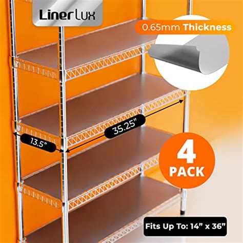 LinerLux Shelf Liners for Wire - 4 Pack Waterproof Wire Rack Shelf ...